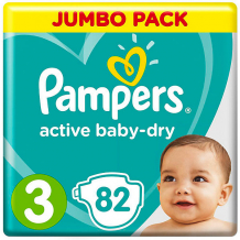 Купить подгузники pampers active baby-dry 6-10 кг, 82 шт ( id 5419078 )