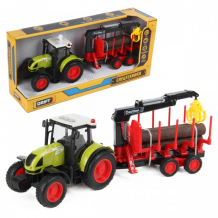 Купить drift трактор-погрузчик с прицепом для бревен farmland 1:16 82216