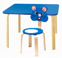 Купить polli tolli комплект детской мебели мордочки с голубым столиком 