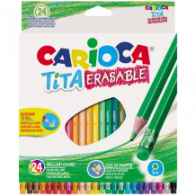 Купить carioca карандаши цветные пластиковые стираемые tita erasable 24 цвета 42938