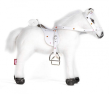 Купить мягкая игрушка gotz белая лошадь с седлом и уздечкой со звуком 40 см 3401485