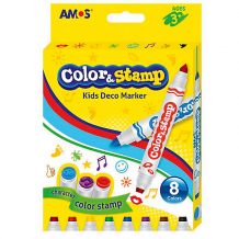 Купить маркеры со штампами amos двухсторонние, 8 цветов ( id 8402073 )