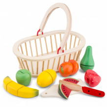 Купить деревянная игрушка new cassic toys игровой набор корзина с фруктами 10588