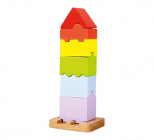 Купить деревянная игрушка bino цветная башня 81037