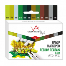 Купить vista-artista набор маркеров style sma-12 лесной пейзаж (весна) 0.7- 7 мм 12 цветов sma-12