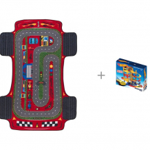 Купить confetti коврик rugs racer anti-slip 10 мм 133х190 см и игровой набор hot wheels парковка с дорогой 