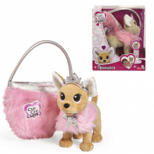 Купить интерактивная игрушка chi-chi love плюшевая собачка принцесса с пушистой сумкой, 20 см 5893126129