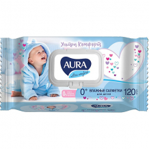 Купить aura ultra comfort влажные салфетки для детей с экстрактом алоэ и витамином е с крышкой 120шт ( id 16932997 )