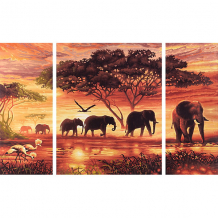Купить картина-триптих по номерам schipper африканские слоны 50х80 см ( id 10941685 )