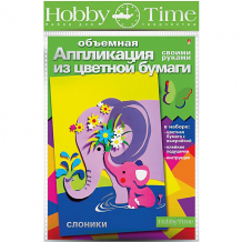 Купить объемная аппликация hobby time "слоники" из цветной бумаги ( id 12466666 )