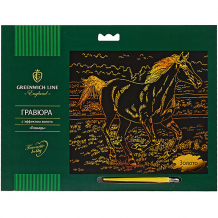 Купить гравюра greenwich line "лошадь", с эффектом золота ( id 13099670 )