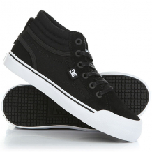 Купить кеды кроссовки высокие детские dc evan hi shoe black/white черный ( id 1181211 )