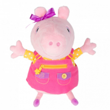 Купить мягкая игрушка свинка пеппа (peppa pig) пеппа учит одеваться 25 см 34797