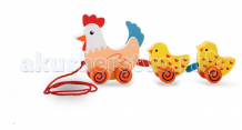 Купить каталка-игрушка viga каталка курица с цыплятами 50078