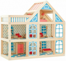 Купить мир деревянных игрушек кукольный домик 3 этажа д250