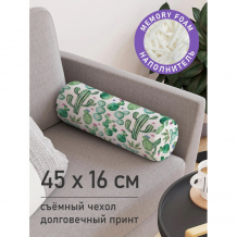 Купить joyarty декоративная подушка валик на молнии кактус акварелью 45 см pcu_30774