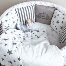 Купить комплект в кроватку krisfi звездный (16 предметов) для кроваток 120x60, 125x75 и 75x75 см 