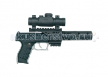 Купить schrodel игрушечное оружие пистолет pb 001 c глушителем и телескопическим прицелом 3070100