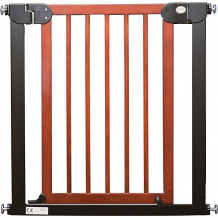 Купить барьер-калитка для дверного проема baby safe xy-006b, 75-85 см, черный металл + темное дерево ( id 13278272 )