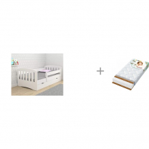 Купить подростковая кровать столики детям с бортиком классика 160х80 и матрас boombaby newbaby maxi sleep 