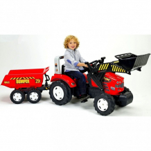 Купить falk педальная машина трактор-экскаватор с прицепом fal1070p
