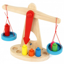 Купить деревянная игрушка фабрика фантазий баланс весы с гирьками 69231