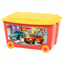 Купить ящик для игрушек с аппликацией на колесах 58*39*33,5 см, красный 431380904