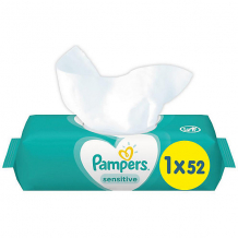 Купить детские влажные салфетки pampers sensitive, 52 шт ( id 16825314 )