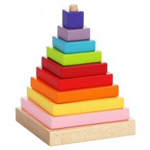 Купить деревянная игрушка cubika пирамидка 13357