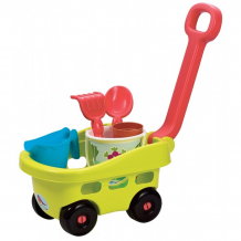 Купить ecoiffier детская садовая тележка с аксессуарами для песочницы eco4344