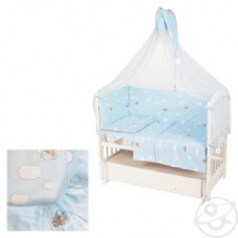 Купить leader kids комплект в кроватку мишки на подушках 7 предметов, цвет: голубой ( id 12204544 )