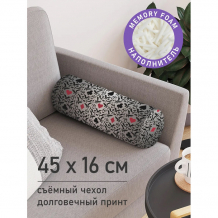 Купить joyarty декоративная подушка валик на молнии масти в узорах 45 см pcu_39055