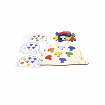 Купить деревянная игрушка эврилэнд мозаика с карточками большой ежик с грибочками 7 цветов el7204