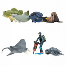 Купить masai mara набор фигурок мир морских животных (6 животных и 1 дайвер) мм203-016 мм203-016