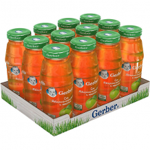 Купить сок gerber яблочно-морковный с мякотью с 4 мес, 12 шт х 175 мл/уп ( id 17015587 )