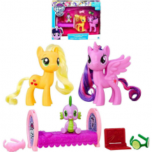 Купить hasbro my little pony b9160/b9850 пони-модницы принцесса искорка и эпплджек