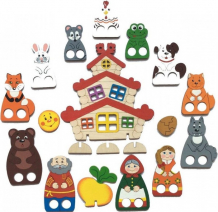 Купить деревянная игрушка крона пальчиковый набор сказки (16 элементов) 170-009