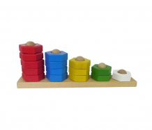 Купить деревянная игрушка rntoys пирамидка абака цветная д-654