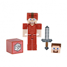 Купить маленькая фигурка minecraft steve in red leather armor, с артикуляцией ( id 14826268 )