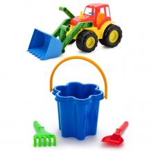 Купить тебе-игрушка набор летний трактор с ковшом active + песочный набор цветок 15-5224-20+40-0078 15-5224-20+40-0078