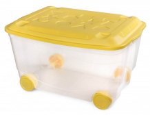 Купить пластишка ящик для игрушек на колесах 58х39х34 см с декором 43130620