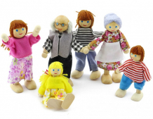 Купить мир деревянных игрушек набор кукол 6 штук д276