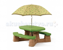 Купить step 2 пикник складной столик с зонтиком 843800/880200