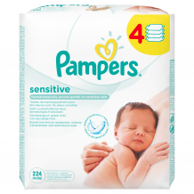 Купить детские влажные салфетки pampers sensitive сменный блок 4х56 шт. pampers 997042704