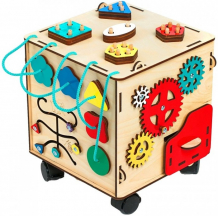 Купить деревянная игрушка нумикон игры монтессори бизи-куб на колесиках 00297