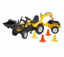 Купить falk трактор-экскаватор педальный с прицепом желтый 201 см fal 2085xc
