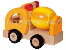 Купить деревянная игрушка goki машинка бетономешалка 55926