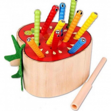 Купить деревянная игрушка умный ежик магнитная игра червячки в томате 5435