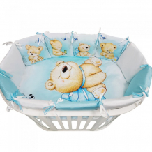 Купить комплект в кроватку альма-няня для овальной кроватки детская история мишка (6 предметов) 