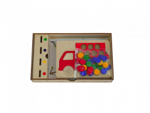 Купить деревянная игрушка raduga kids развивающая мозаика-сортер с карточками грузовики rk1022
